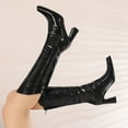 thumbnail image 5 of Ketyyh-chn99 Boots for Women Fashion Knee High Round Toe High Heel Platform Boots Black,42, 5 of 5