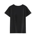 thumbnail image 5 of Xuanfei Women Homebody Letter Crew Neck Short Sleeve Pullover Solid Color T-Shirt, 5 of 8