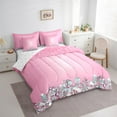 thumbnail image 3 of Feelyou Chic Princess Fashion Twin Bedding Sets 7-Piece, Glitter Sequin Print Bedding Comforter Set, Teen Adult Girl Female Sheet Sets, Breathable Home Decor, 3 of 7