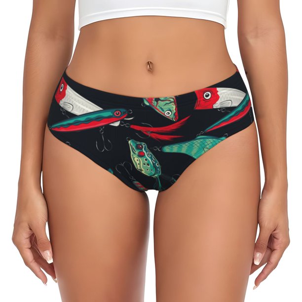 Fotbe Fishing Lure Calzones Estampados para Mujer – Ropa Interior de Algodón, Cómoda, Suave y Elástica-Medium