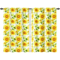 Sunflower Kitchen Curtains Cafe Curtains for Bathroom Dining Room Living Room Pocket Window Drapes 2 Panels Set 28"x36"