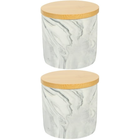 2 Count Stackable Jars Office Storage Container Decorative Tea