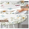 thumbnail image 4 of Spring Flower Round Fitted Tablecloth with Elastic Edge Wipeable Table Cloth Waterproof Reusable Outdoor Table Cover for Kitchen Picnic Patry Indoor Fits 45-52" Diameter Round Tables, 4 of 6