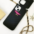 thumbnail image 3 of Compatible with iPhone 15 Wallet Case with Neck Strap Lanyard Credit Card Holder Purse Handbag Girls Silicone Rubber Soft Fashion Unique Protection Shockproof Cover for Women Girls Black, 3 of 16