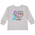 thumbnail image 3 of Inktastic 100 Magical Days of School with Blue Mermaid and Fish Boys or Girls Long Sleeve Toddler T-Shirt, 3 of 5