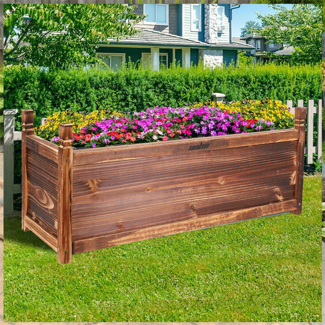 moral TRUE aluminium Wooden Raised Garden Bed Flower Vegetable Planter Outdoor Plant Box for  Patio Backyard,35.4x11.8x13.3 inch - Walmart.com