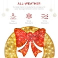 thumbnail image 5 of Best Choice Products 48in Pre-Lit Outdoor Christmas Wreath, LED Metal Holiday Decor w/ 140 Lights, Bow - Gold/Red, 5 of 7