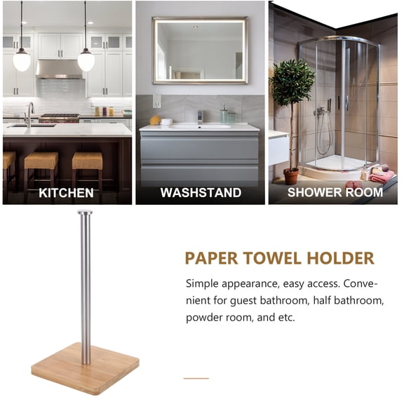 KAKOWELY Paper Towel Stand for Bathroom Stainless Steel 1Pack 12.6X6.3X6.3in