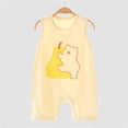 thumbnail image 2 of AVTOIFY Baby Onesie, Baby Bodysuit, Baby Romper, Summer Baby Jumpsuit Newborn Baby Sleeveless Clothes Thin Pajamas Hoodie Crawling Clothes Yellow 6 Months, 2 of 3