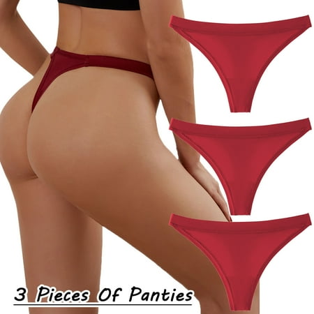 

PEASKJP Plus Size Panties Invisible Womens Underwear Cotton Cute Low Rise Bikini Rib Cheeky Panties Waistband Hipster B S