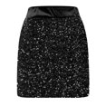 thumbnail image 2 of Gibobby faldas aesthetic Falda de lentejuelas de moda para mujer Falda corta envuelta en cintura alta y cadera(Negro， XXL), 2 of 5