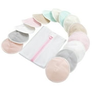 14 Bamboo Nursing Breast Nipple Pads Washable Pads with Wash Bags Leak-Proof
