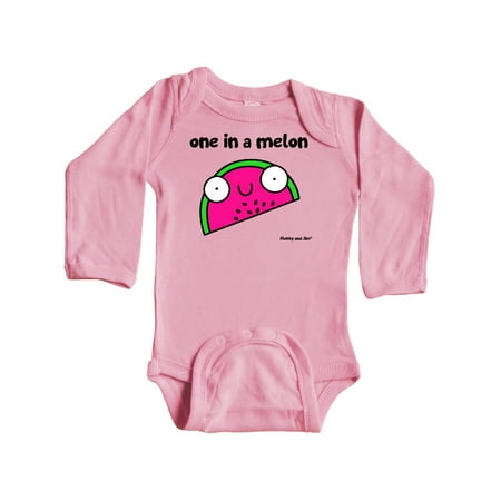 

Inktastic One in a melon Gift Baby Boy or Baby Girl Long Sleeve Bodysuit