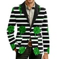 thumbnail image 5 of Levmjia Men's Suit Jacket Corduroy Blazer St. Patrick's Day Green Shamrocks Print Single - Breasted Pocket Stretch S - 4XL Formal Casual Party Outfit, 5 of 8