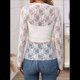 thumbnail image 5 of Blusa de de Larga para Mujer con Cuello Alto Transparente Flores Blancas XL, 5 of 10