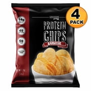 Protein Chips, 14g Protein, 3g-4g Net Carbs, Gluten Free, Keto Snacks, Low Carb Snacks, Protein Crisps, Keto-Friendly, Made in USA (Barbecue, 4 Pack)