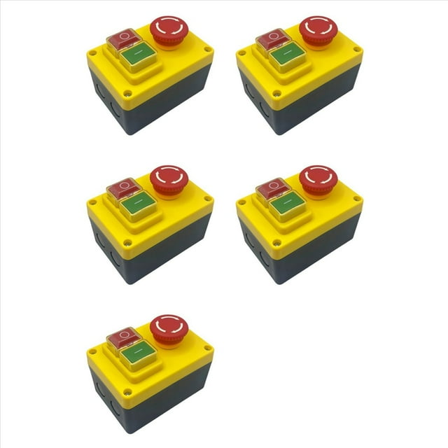 5X Interruptor Pulsador Electromagnético KJD17D 250 V 16 A Interruptores de Parada de Emergencia para Herramientas Eléctricas y Equipos de Máquinas Herramienta