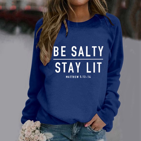 Women's Winter Fashion Sweatshirt Festive Christmas Print Round Neck Top Hot Hoodie