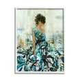 thumbnail image 5 of Detailed Blue Dress Gown Woman Layered Background Beauty & Fashion Painting Framed Art Print Wall Art, 5 of 5