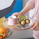 thumbnail image 2 of Bandeja de servicio dividida transparente portátil Plato de platos de servicio redondo para fiesta en casa, 2 of 5