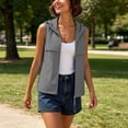 thumbnail image 7 of MaFYtyTPR Women's Sleeveless Zip Up Hoodie Vest Lightweight Casual Hooded Jacket with Chest Pockets for Outdoor Activities Dark Gray M, 7 of 7