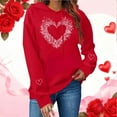 thumbnail image 7 of Valentines Day Hoodies for Women Casual Loose Pullover Sweatshirts Long Sleeve Red Sweater Tops with Pockets, 3XL, 7 of 7