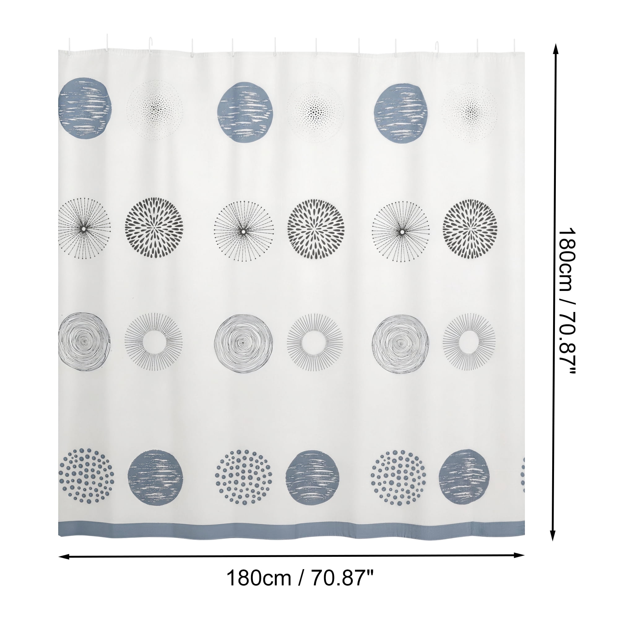 Unique Bargains Durable Waterproof Pattern Lightweight Shower Curtain 70.87x70.87