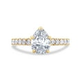 thumbnail image 2 of 1 1/2 Carat 8X6MM Pear & Round Cut Lab Created Moissanite Diamond Wedding Promise Ring In 14K Yellow Gold Over Sterling Silver Teardrop Wedding Bands for Women (VVS1 Clarity, 1.50 Cttw)-12, 2 of 6