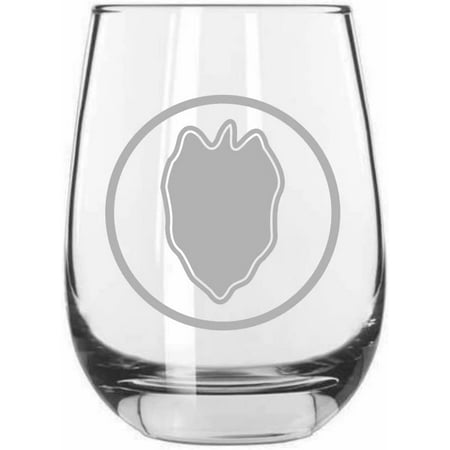 

24th Infantry Division Military Etched 15.25oz Libbey Stemless Wine Glass