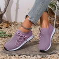 thumbnail image 4 of Pandaie Slip on Sneakers Women Walking Shoes Side Lace up Tennis Lightweight Breathable Mesh Nurse Orthopedic Workout Gym Sport Shoes (Purple,7.5), 4 of 7