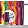 thumbnail image 6 of Mexican Stripes Valance Curtain Rainbow Colorful Stripes Gradient Window Valances Rod Pocket Short Curtains Window Treatments for Kitchen Bedroom Bathroom Laundry 60" x 14", 6 of 9