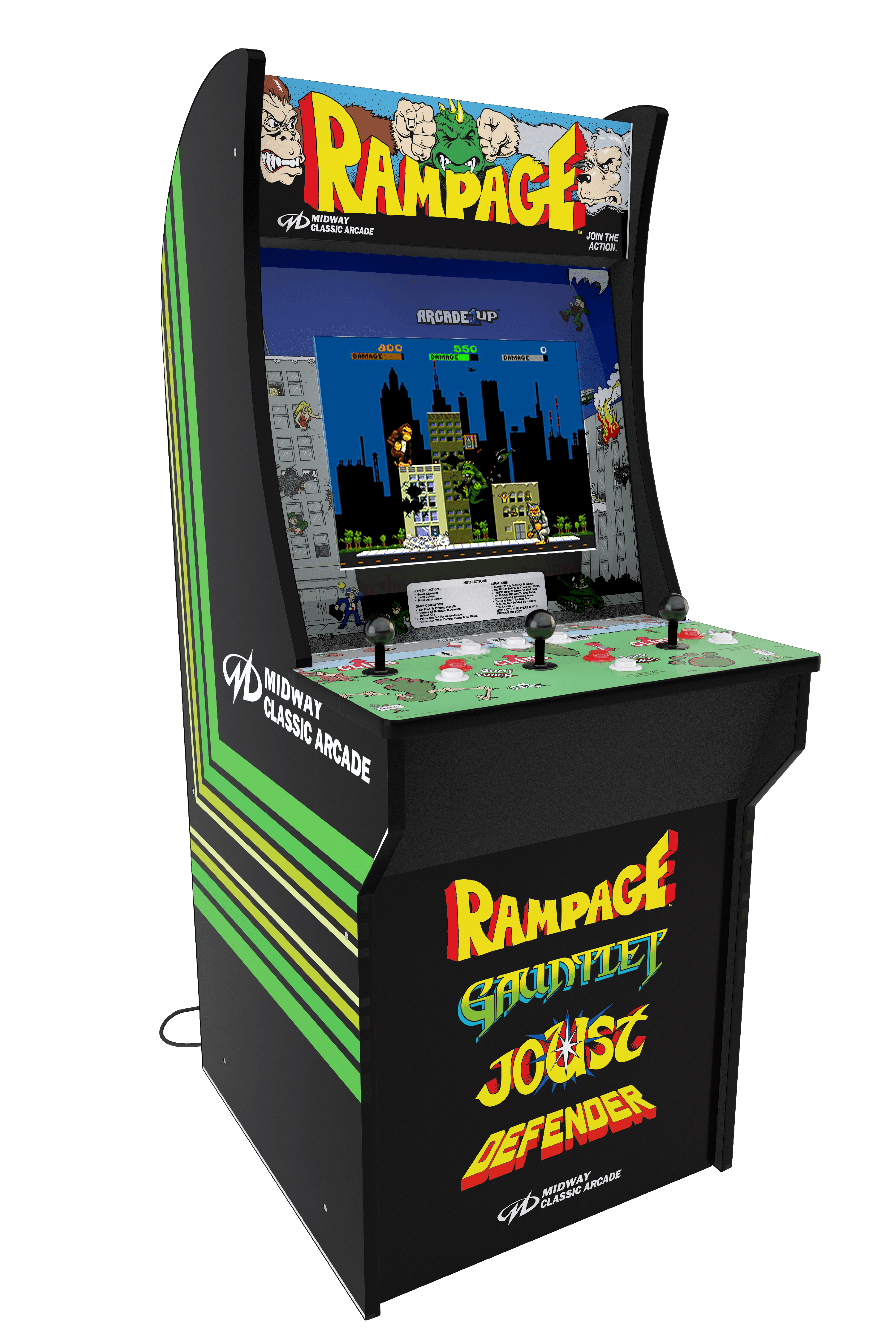 Rampage arcade1up 3 player arcade game  NEW in box 