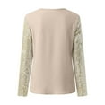 thumbnail image 3 of Long Sleeve Shirt With Sparkling Sequin Sleeve & V Neck Design Loose Fit Pullover Tops (Light Yellow XXXL), 3 of 4