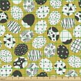 thumbnail image 2 of Ambesonne Easter Fabric by the Yard Upholstery, Geometrical Pattern Eggs, 2 Yards, Earth Yellow Dark Taupe, 2 of 5