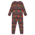 thumbnail image 3 of Renewold Poinsettia Pandas Sleepwear for Teens Aztec Ethnic Christmas Crewneck Tops with Jogger Sweatpants Set of 2 Soft Long Sleeve Pajamas Athletic Clothing Size 7-8, 3 of 5