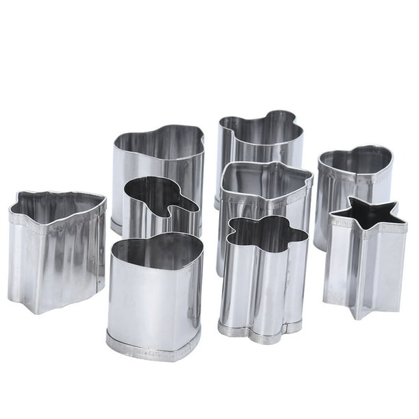 EeaseMX Juego de 8 moldes de acero inoxidable para galletas y galletas, cortador de frutas para repostería en la cocina.