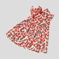thumbnail image 4 of Penkiiy Robe Mignonne à Manches Volantes pour Filles Bébés Enfants Mode Imprimé Fleur Douce Robe à Volants Occasions Spéciales 3-4 Ans Rouge en Solde, 4 of 4