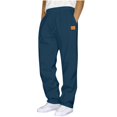 thumbnail image 4 of COSFO Sweatpants for Men Athletic Blue Baggy with Pockets Wide Leg Open Bottom Pants Elastic Waist Drawstring Loose Fit Sport Trousers Mens Sweatpants, 4 of 4