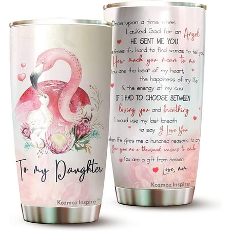 

Athenstics To My Daughter Flamingo Tumbler 20 Oz Gifts from Mom - Tumbler Gift for Daughter from Mom - Meaningful Gift for Girls Daughters Kids from Mom Mothers Day Birthday Christmas 2022