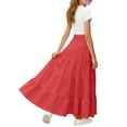 thumbnail image 4 of Ahabrexf Girls Christmas Party Dress for Girls Sleeveless Elastic Waist Knot Midi Skirt Full Length Casual, 4 of 5