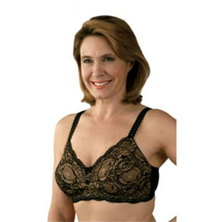 

classique 779 post mastectomy fashion bra black & skin - size 34a