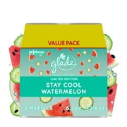 Glade Automatic Spray Refill, Automatic Air Freshener, Stay Cool Watermelon Scent, Infused with Essential Oils, Spring Limited Edition Fragrance, Positive Vibes Collection, 6.2 Oz, Pack of 2.