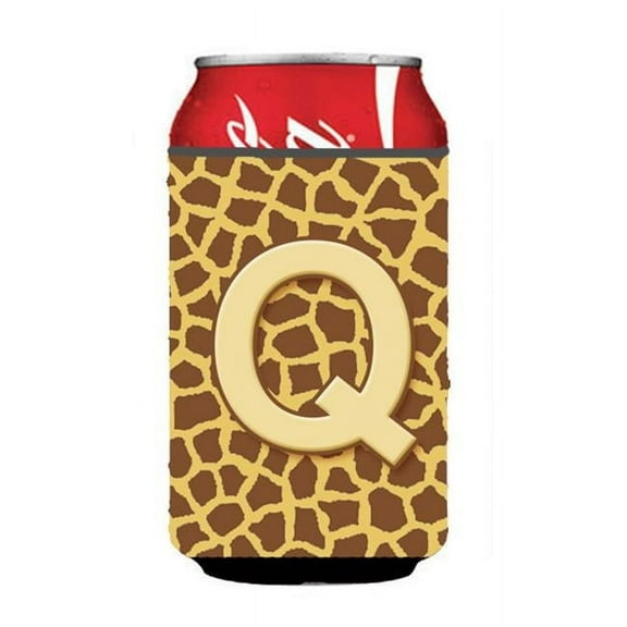 Letter Q Initial Monogram - Giraffe Can Or Bottle  Hugger