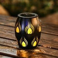 thumbnail image 3 of LuxenHome 6-Inch Black Fire Metal Solar Powered Outdoor Decorative Lantern, 3 of 6