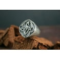 thumbnail image 2 of Roarsilver Dragon Seal Elegance: 925 Sterling Silver Dragon Symbol Ring | 7.5, 2 of 5