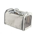 thumbnail image 1 of Transportín para mascotas, transpirable, plegable, suave, con cojín, portátil, para viajes en avión o coche, color beige, con cortina., 1 of 14