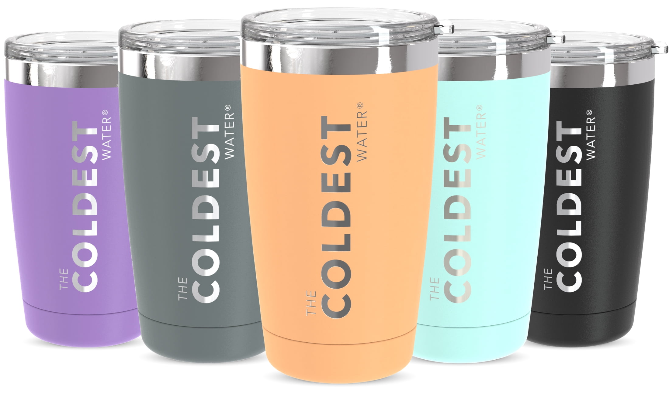 COLDEST Insulated Tumbler Cup with Sliding Lid Reusable Stainless Steel Water Bottle Iced