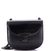 Triomphe Besace Clea Chain Flap Bag Leather By Rebag