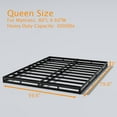thumbnail image 2 of 3-Inch Low Profile Queen Size Box Spring, 3000 lbs Capacity Heavy Duty Metal Mattress Foundation, Noise-Free, 2 of 9