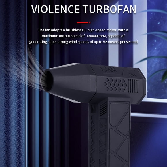 Handheld Brushless Motor Jet Fan 130,000RPM Turbofan 200W High Dust Blower Compressed Air Duster Keyboard Cleaning Tool with Type-C Charging Interface